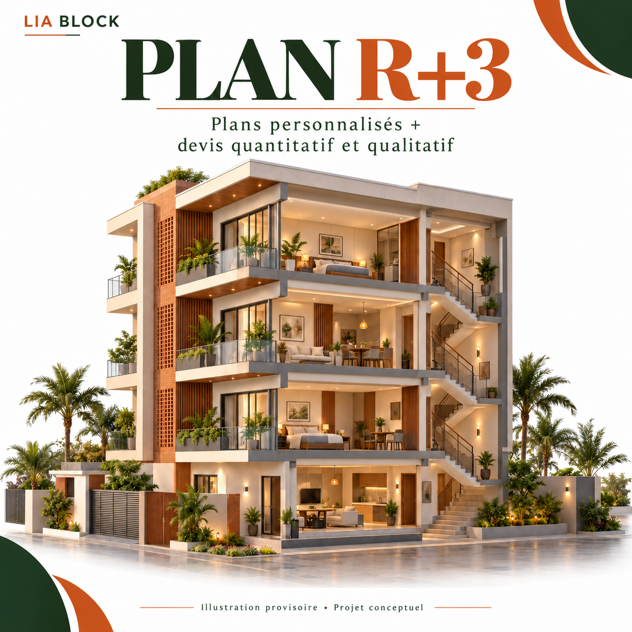 Plans personnalisés et devis quantitatif et qualitatif — R+3